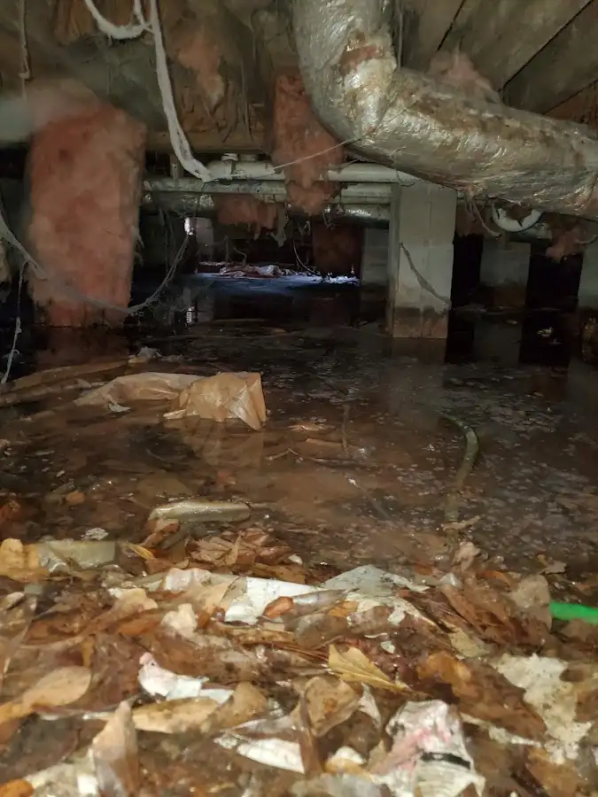 Crawl space flood assessment for Commercial Water Damage Restoration in Sarasota Springs